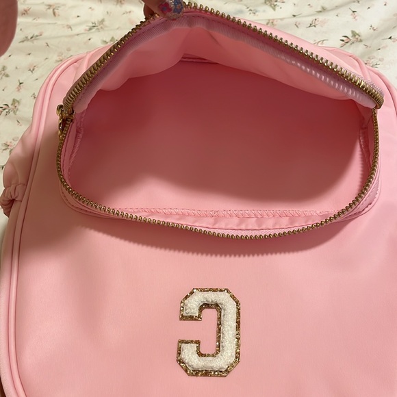 Stoney Clover Lane Flamingo Pink backpack with letter “C” iron on - Picture 7 of 9